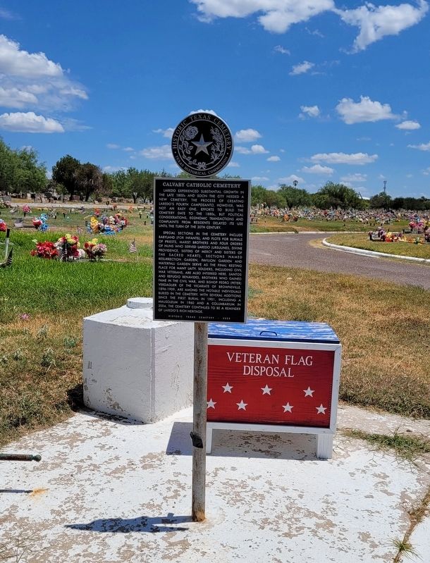 Calvary Catholic Cemetery Marker. Click for full size. Calvary Catholic Cemetery Marker image. Click for full size.