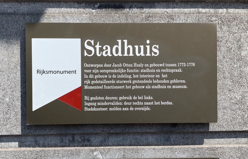 Stadhuis / City Hall Marker. Click for full size. Stadhuis / City Hall Marker image. Click for full size.