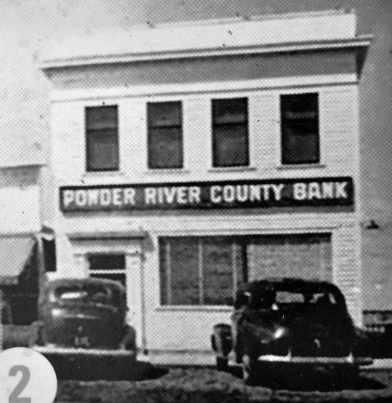 Marker detail: Powder River County Bank Building image. Click for full size.