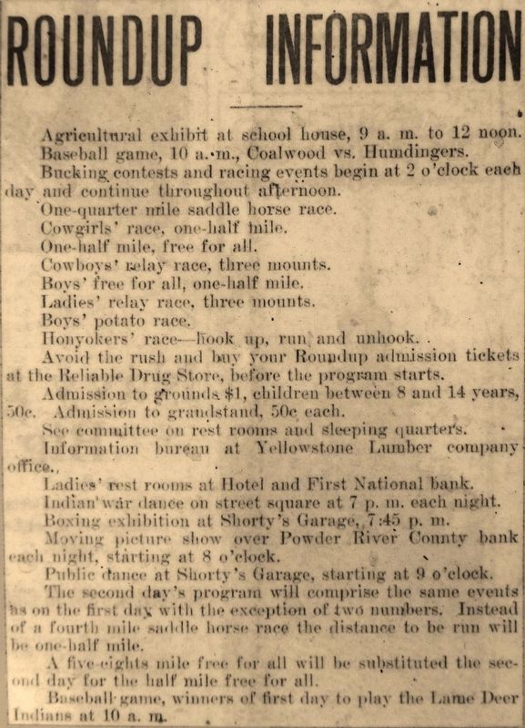 Marker detail: <i>Powder River County Examiner</i>, September 3, 1920 image. Click for full size.