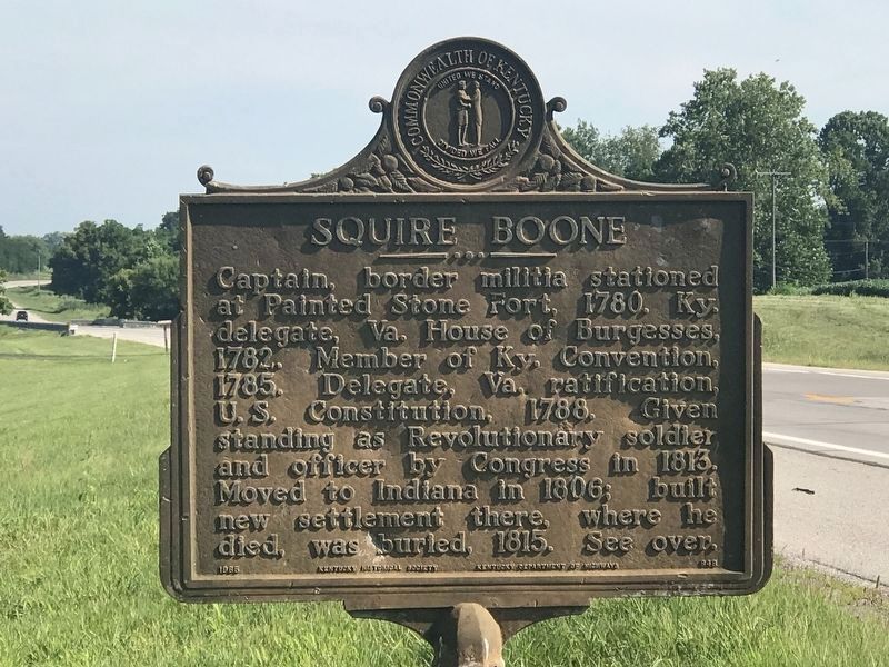 Squire Boone Marker side image. Click for full size.