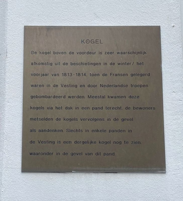Kogel / Cannonball Marker. Click for full size. Kogel / Cannonball Marker image. Click for full size.
