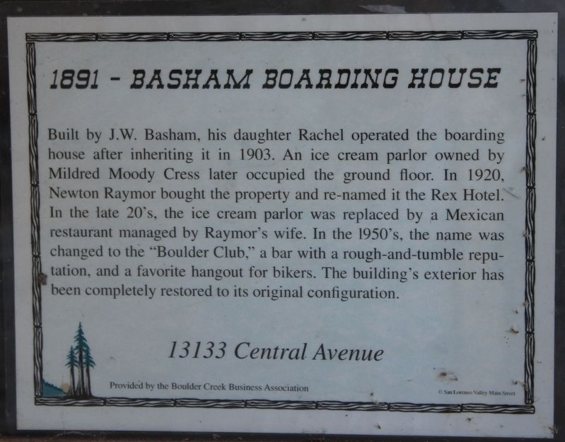 Basham Boarding House Marker image. Click for full size.