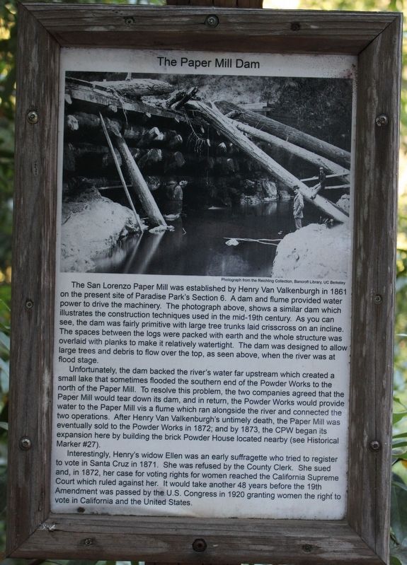 The Paper Mill Dam Marker image. Click for full size.