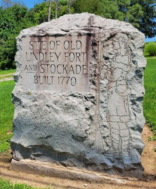 Site of Old Lindley Fort and Stockade Marker image. Click for full size.