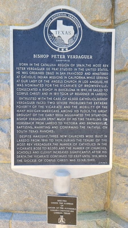 Bishop Peter Verdaguer Marker image. Click for full size.