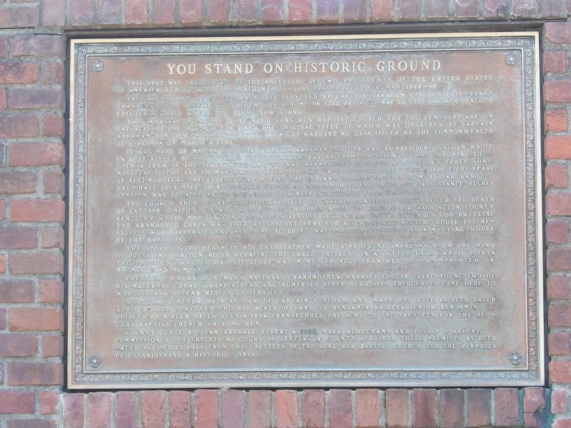 You Stand on Historic Ground Marker image. Click for full size.