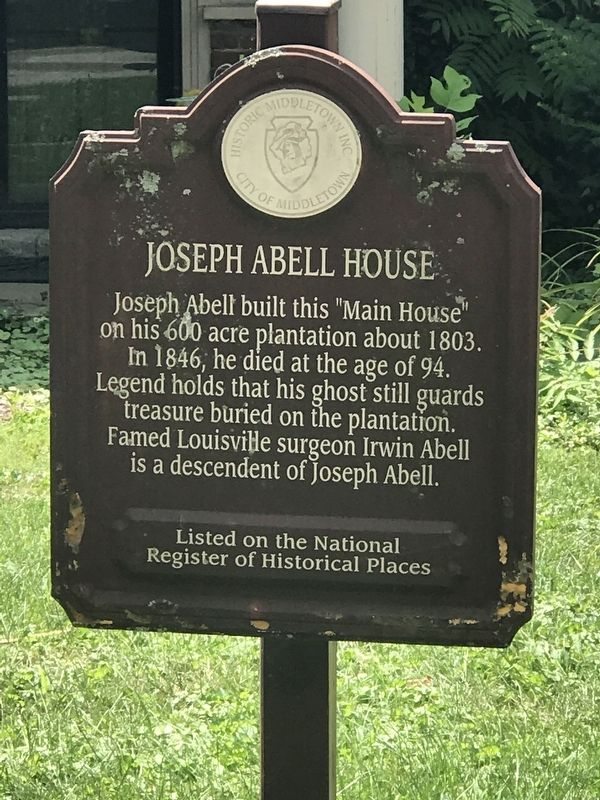 Joseph Abell House Marker image. Click for full size.