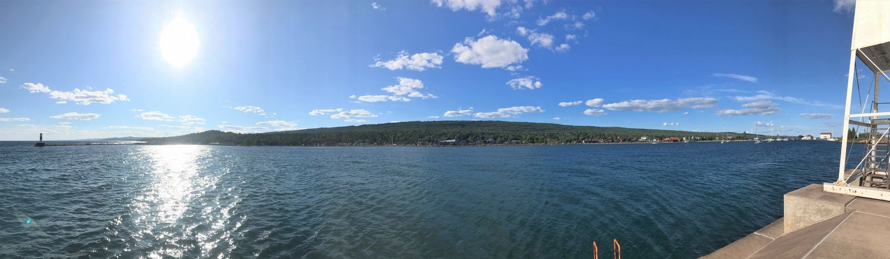 Panoramic Photo of Grand Marais Harbor from the south image. Click for full size.