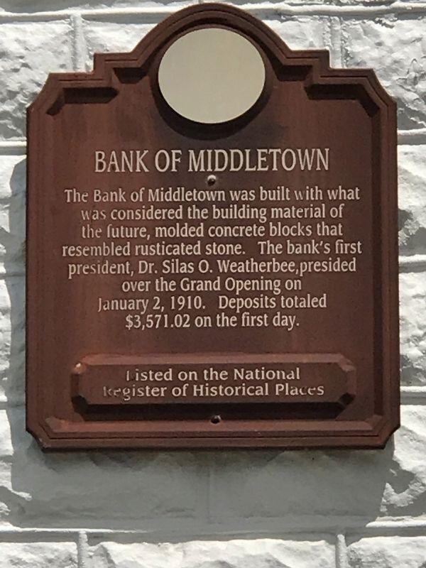 Bank of Middletown Marker image. Click for full size.