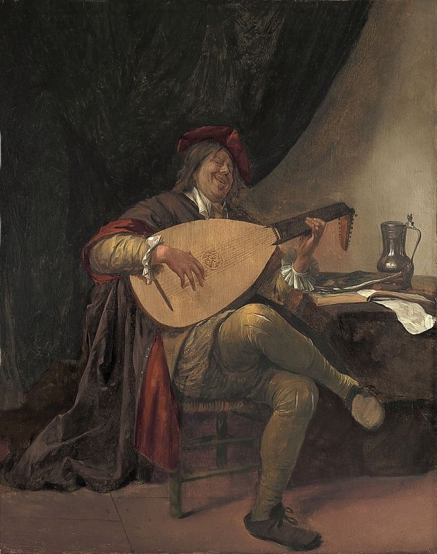 Jan Steen: Self-portrait playing the lute image. Click for full size.