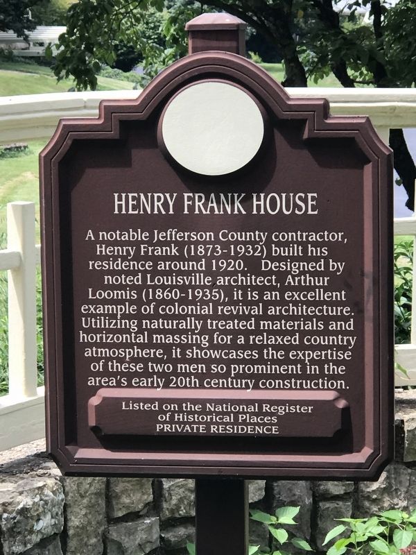 Henry Frank House Marker image. Click for full size.