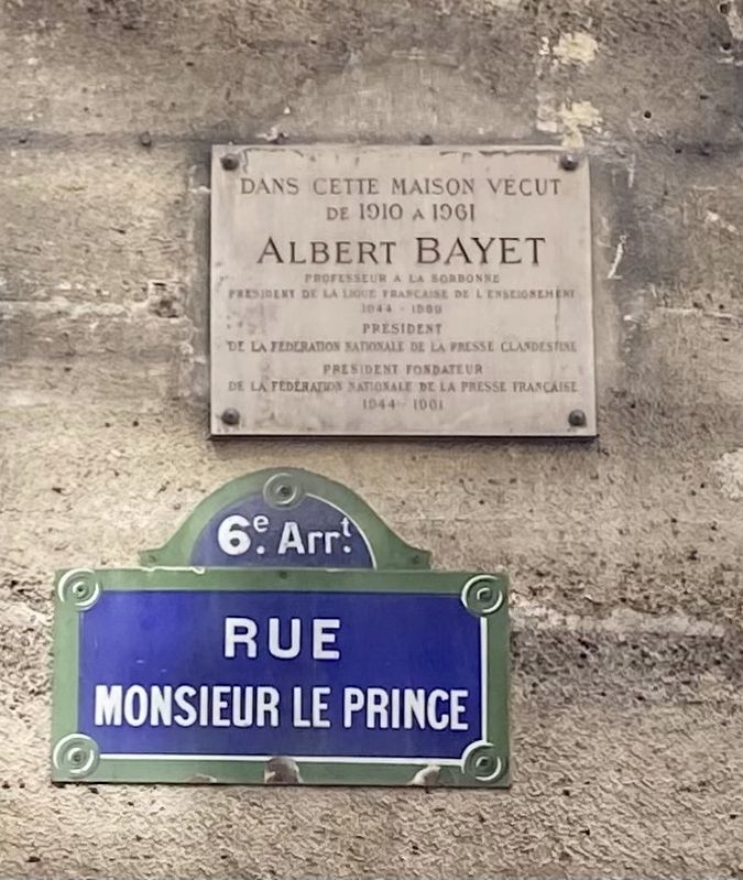 Albert Bayet Marker. Click for full size. Albert Bayet Marker image. Click for full size.
