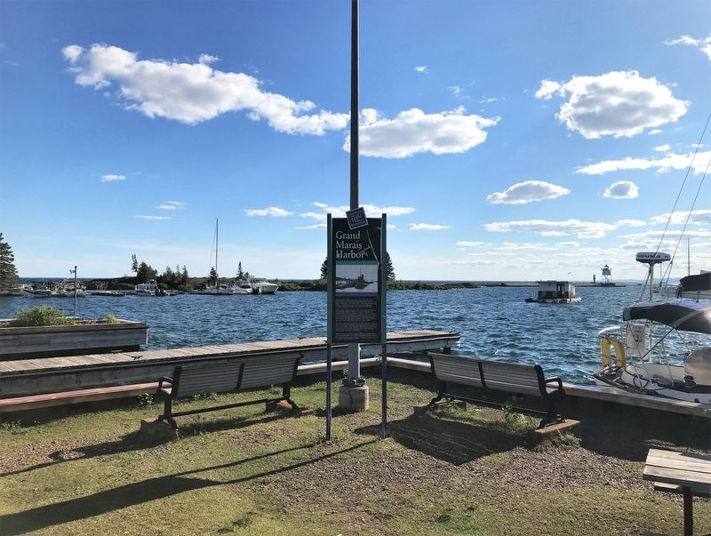 Grand Marais Harbor Marker, from the northeast image. Click for full size.