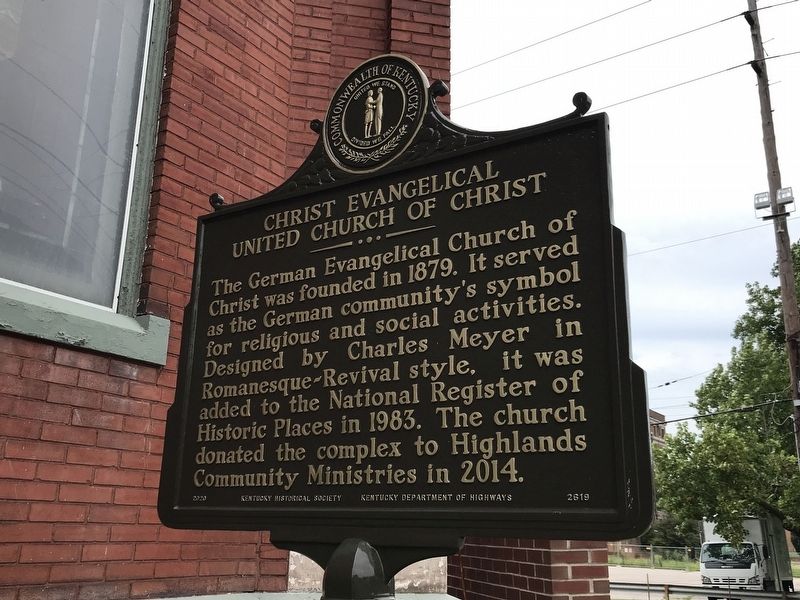 Christ Evangelical United Church of Christ Marker side image. Click for full size.