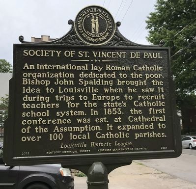 Society of St. Vincent de Paul Marker side image. Click for full size.