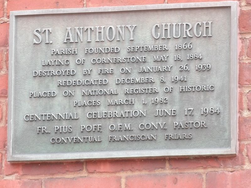 St. Anthony Church Marker image. Click for full size.
