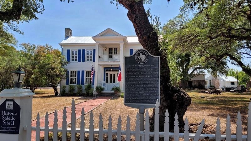 Major Archibald Johnson Rose Marker in front of the Rose House image. Click for full size.