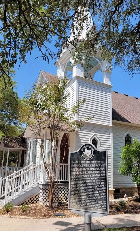 The Salado United Methodist Church and Marker image. Click for full size.