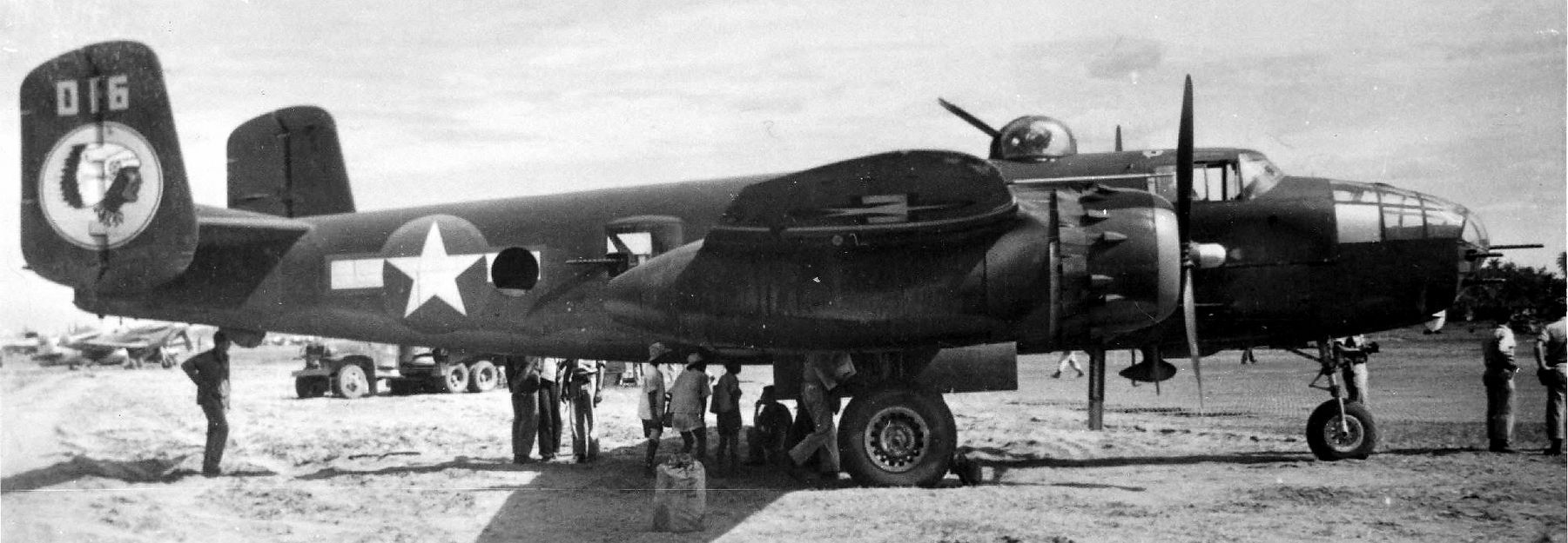 B-25J s/n 43-36016 of the 501st Bomb Squadron, 345th Bomb Group image. Click for full size.