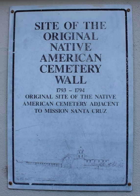 Site of the Original Native American Cemetery Wall Marker. Click for full size. Site of the Original Native American Cemetery Wall Marker image. Click for full size.