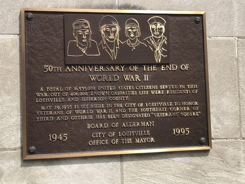50th Anniversary of the End of World War II Marker. Click for full size. 50th Anniversary of the End of World War II Marker image. Click for full size.