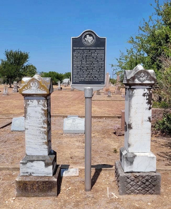 The Rev. James E. and Fannie F. Ferguson Gravestones and Marker image. Click for full size.