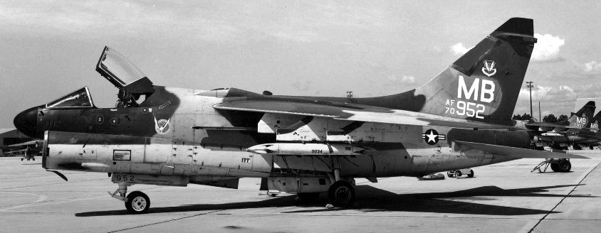 LTV A-7D of the 355th Tactical Fighter Squadron, 354th Tactical Fighter Wing, June 1976 image. Click for full size.
