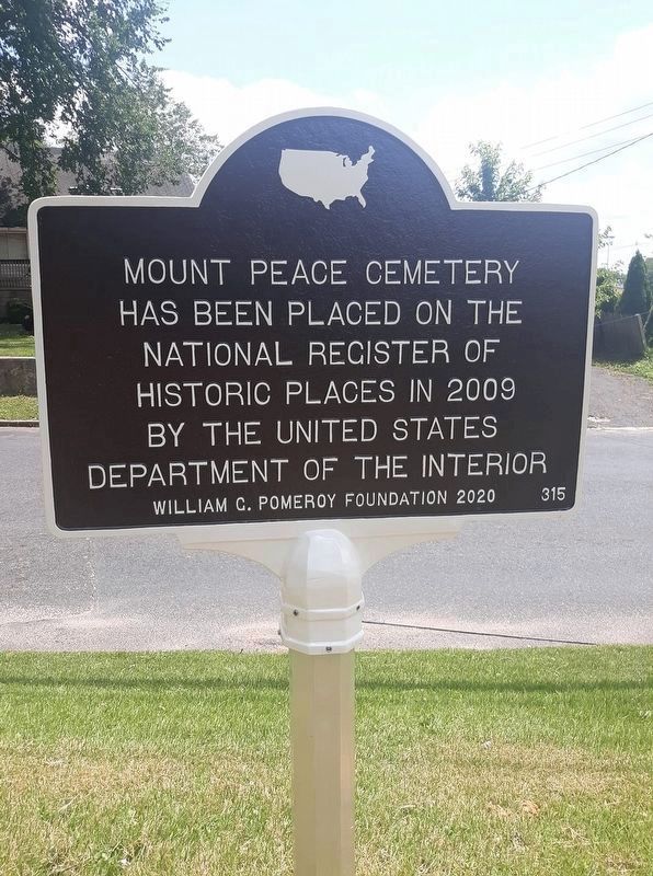 Mount Peace Cemetery Marker image. Click for full size.