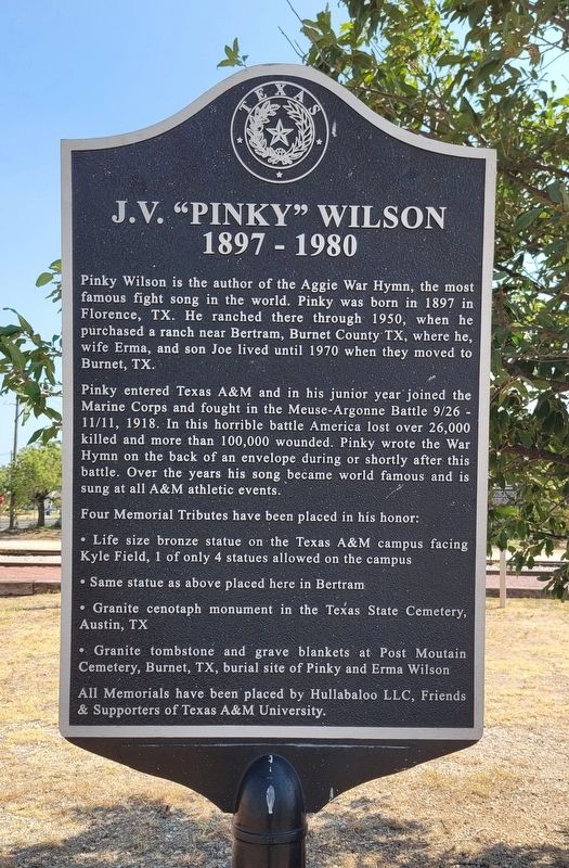 J.V. "Pinky" Wilson Marker image. Click for full size.