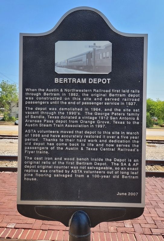 Bertram Depot Marker image. Click for full size.