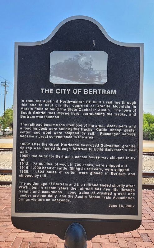 The City of Bertram Marker image. Click for full size.