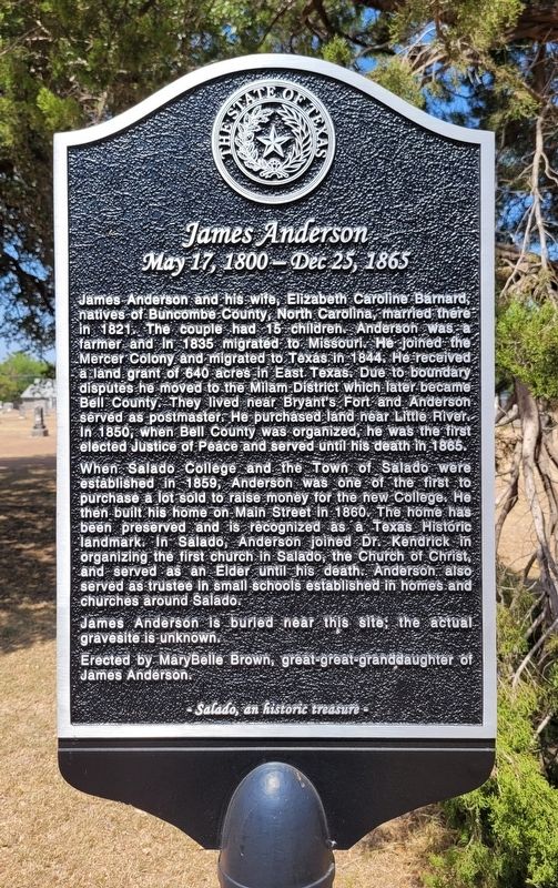 James Anderson Marker. Click for full size. James Anderson Marker image. Click for full size.