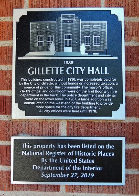 Gillette City Hall Marker image. Click for full size.
