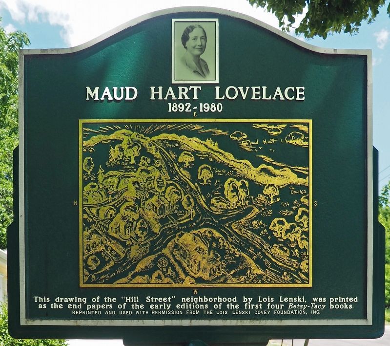 Maud Hart Lovelace marker reverse image. Click for full size.