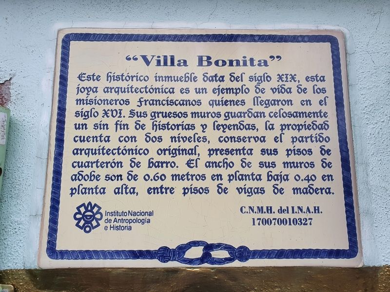 "Villa Bonita" Marker. Click for full size. "Villa Bonita" Marker image. Click for full size.
