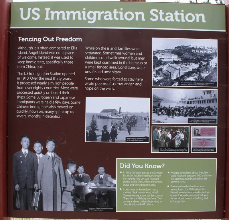 US Immigration Station Marker image. Click for full size.