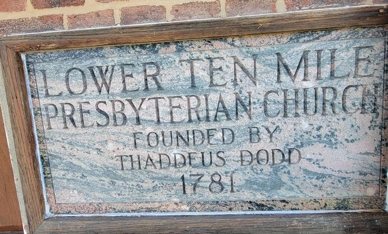 Lower Ten Mile Presbyterian Church Marker image. Click for full size.