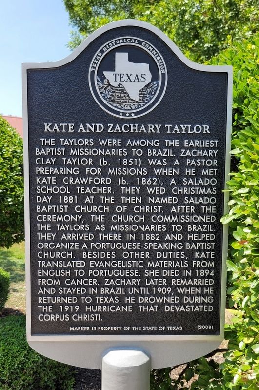 Kate and Zachary Taylor Marker. Click for full size. Kate and Zachary Taylor Marker image. Click for full size.