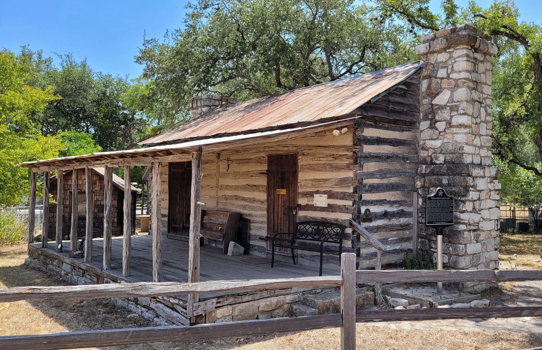 The Boles-Aiken Log Cabin and Marker image. Click for full size.