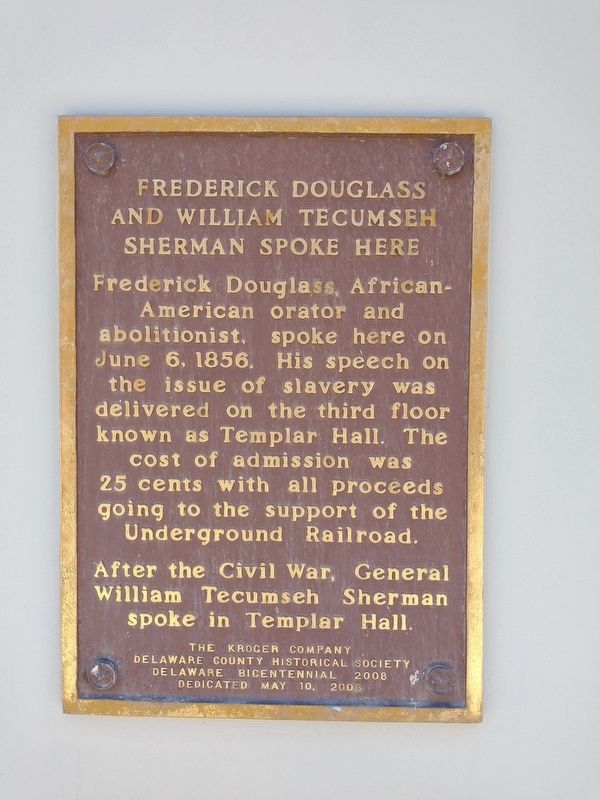 Frederick Douglass And William Tecumseh Sherman Spoke Here Marker image. Click for full size.