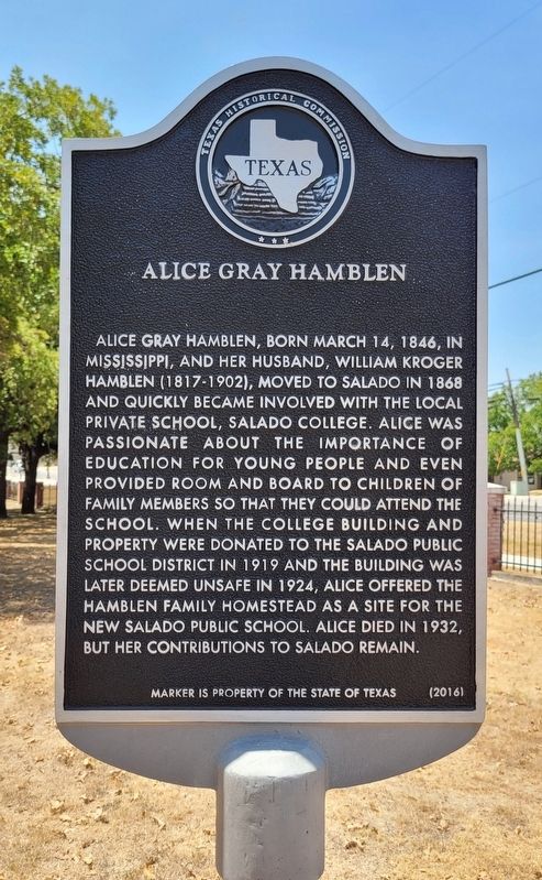 Alice Gray Hamblen Marker image. Click for full size.