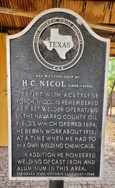 Old Welding Shop of H. C. Nicol Marker image. Click for full size.