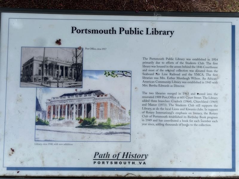 Portsmouth Public Library Marker image. Click for full size.