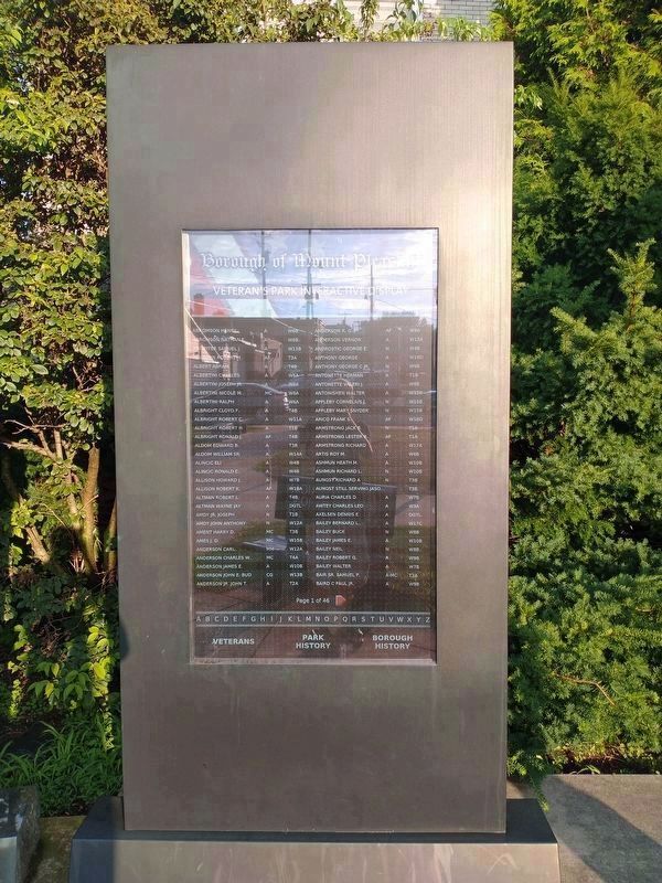 Mount Pleasant Veterans Memorial image. Click for full size.