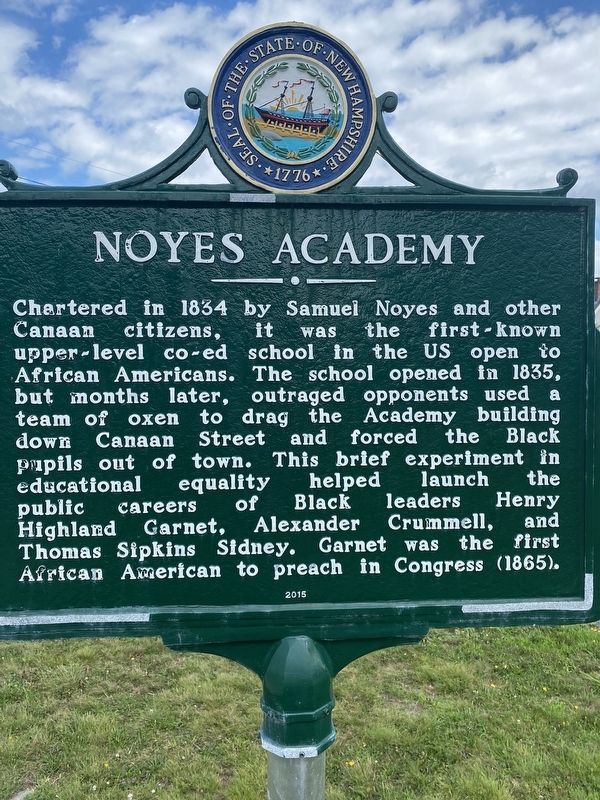 Noyes Academy Marker. Click for full size. Noyes Academy Marker image. Click for full size.