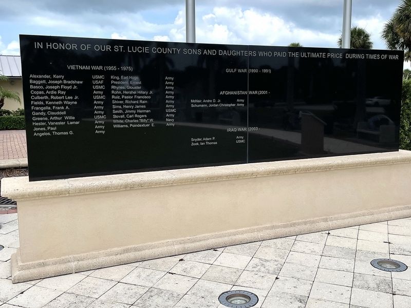 St. Lucie County Veterans Memorial (Panel 2) image. Click for full size.