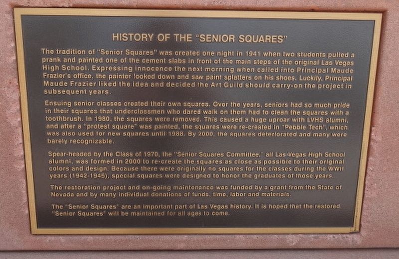 History of the "Senior Squares" Marker image. Click for full size.