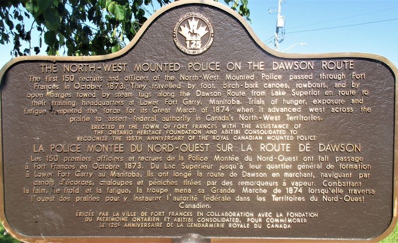The North West Mounted Police on the Dawson Route Marker image. Click for full size.