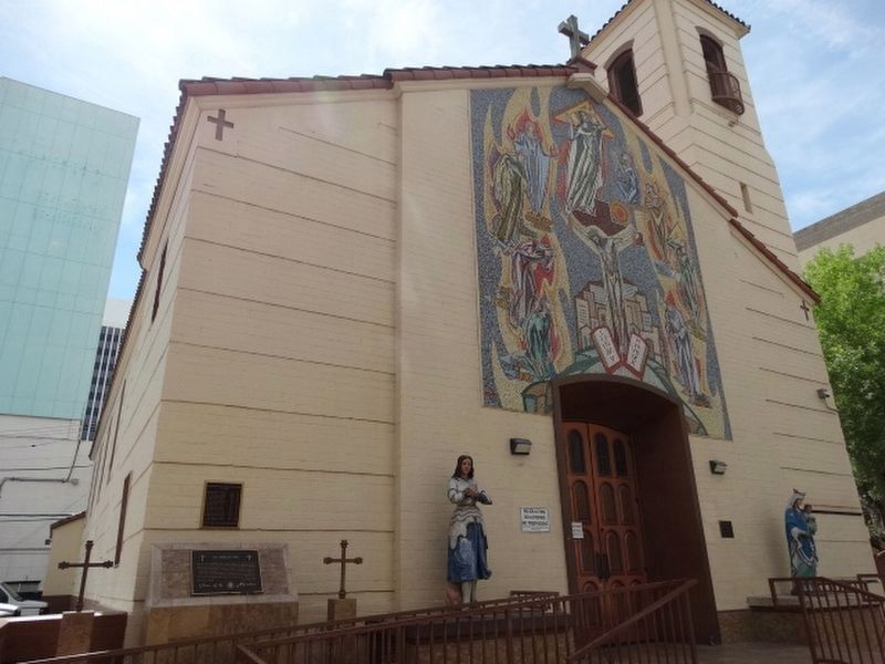 St. Joan Of Arc Church and Marker. Click for full size. St. Joan Of Arc Church and Marker image. Click for full size.